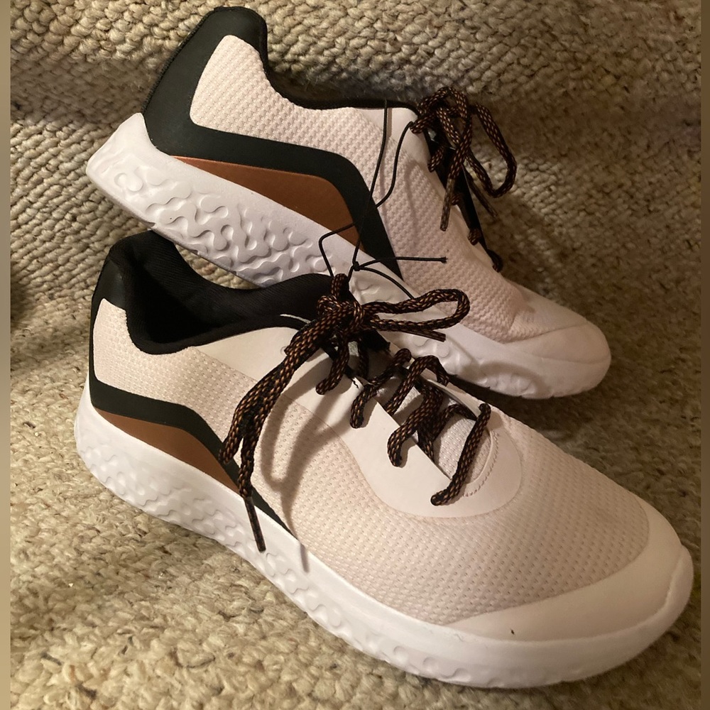 Athletic Works White, Black & Copper Sneakers